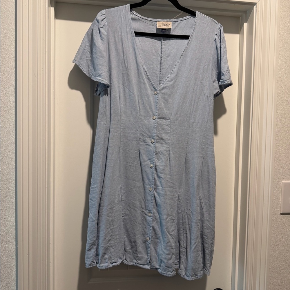 Women’s Short sleeve button front mini A-line mini